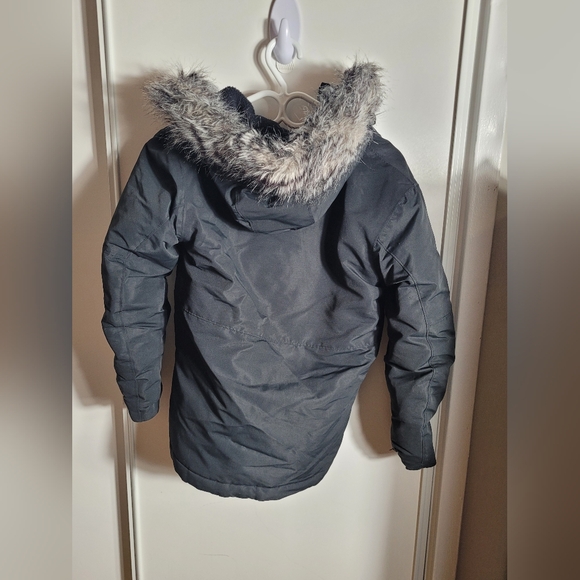 KIds Columbia Black Winter Jacket with Fur Hood - Picture 2 of 4